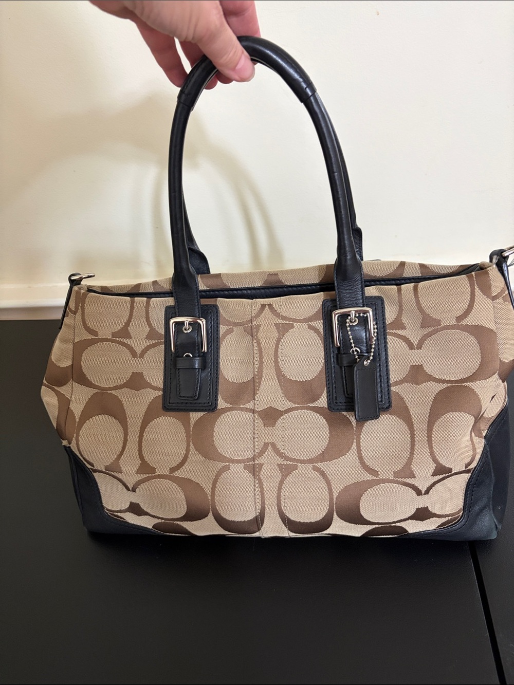 Coach Tote Bag in Khaki/Black
